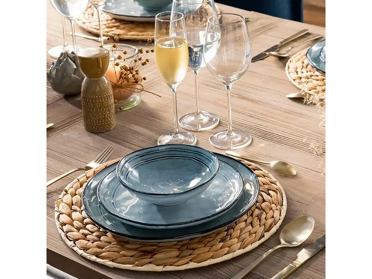 Saladier Design "Flower" 24cm Bleu