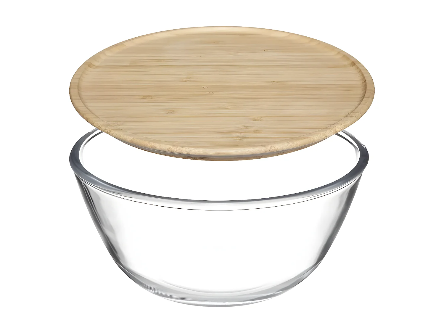 Saladier & Couvercle "Bambou" 2,5L Transparent