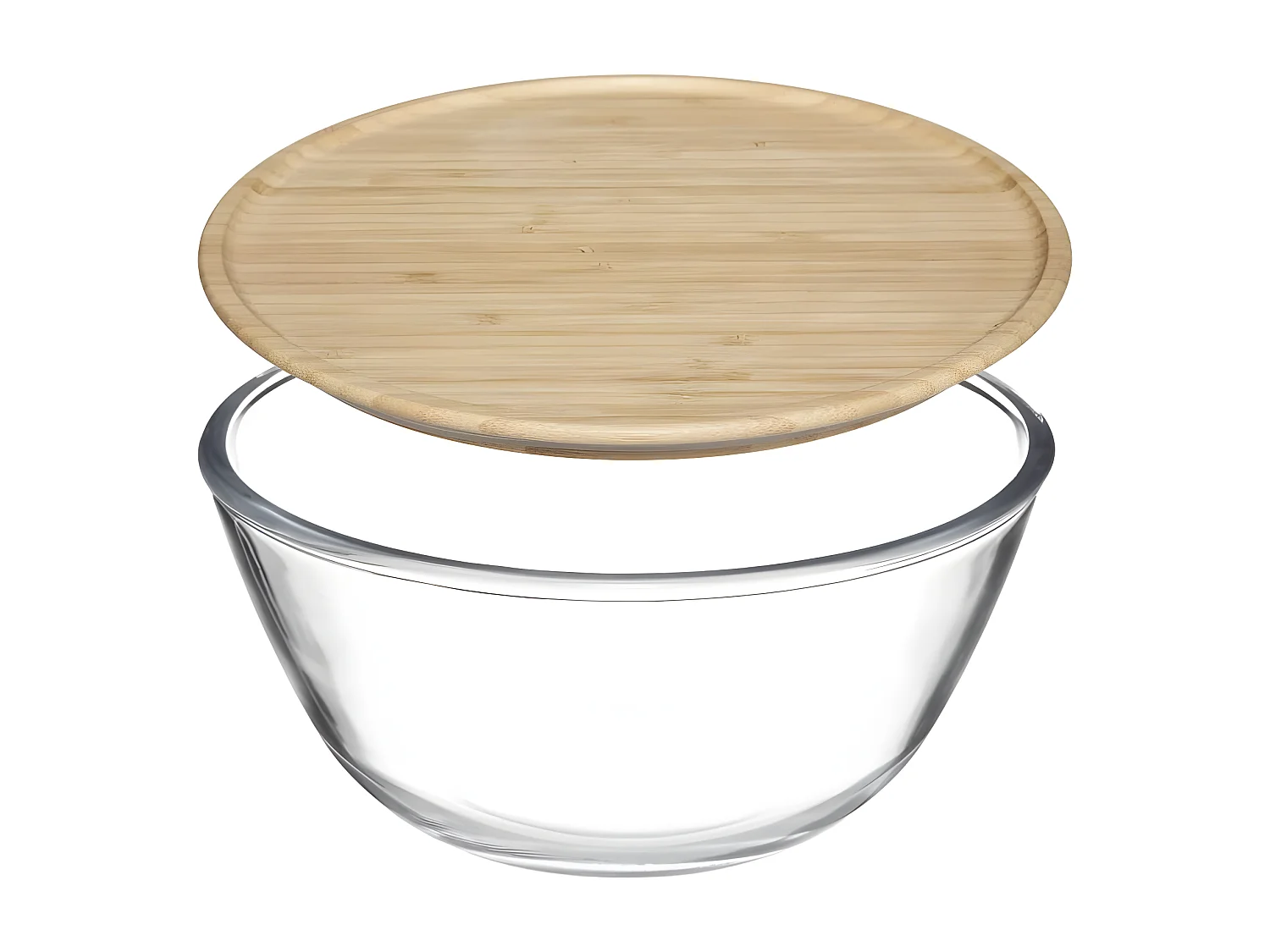 Saladier & Couvercle "Bambou" 2,5L Transparent