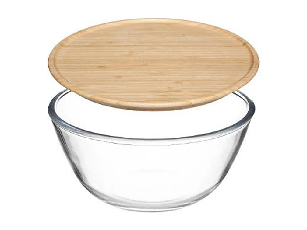 Saladier & Couvercle "Bambou" 2,5L Transparent