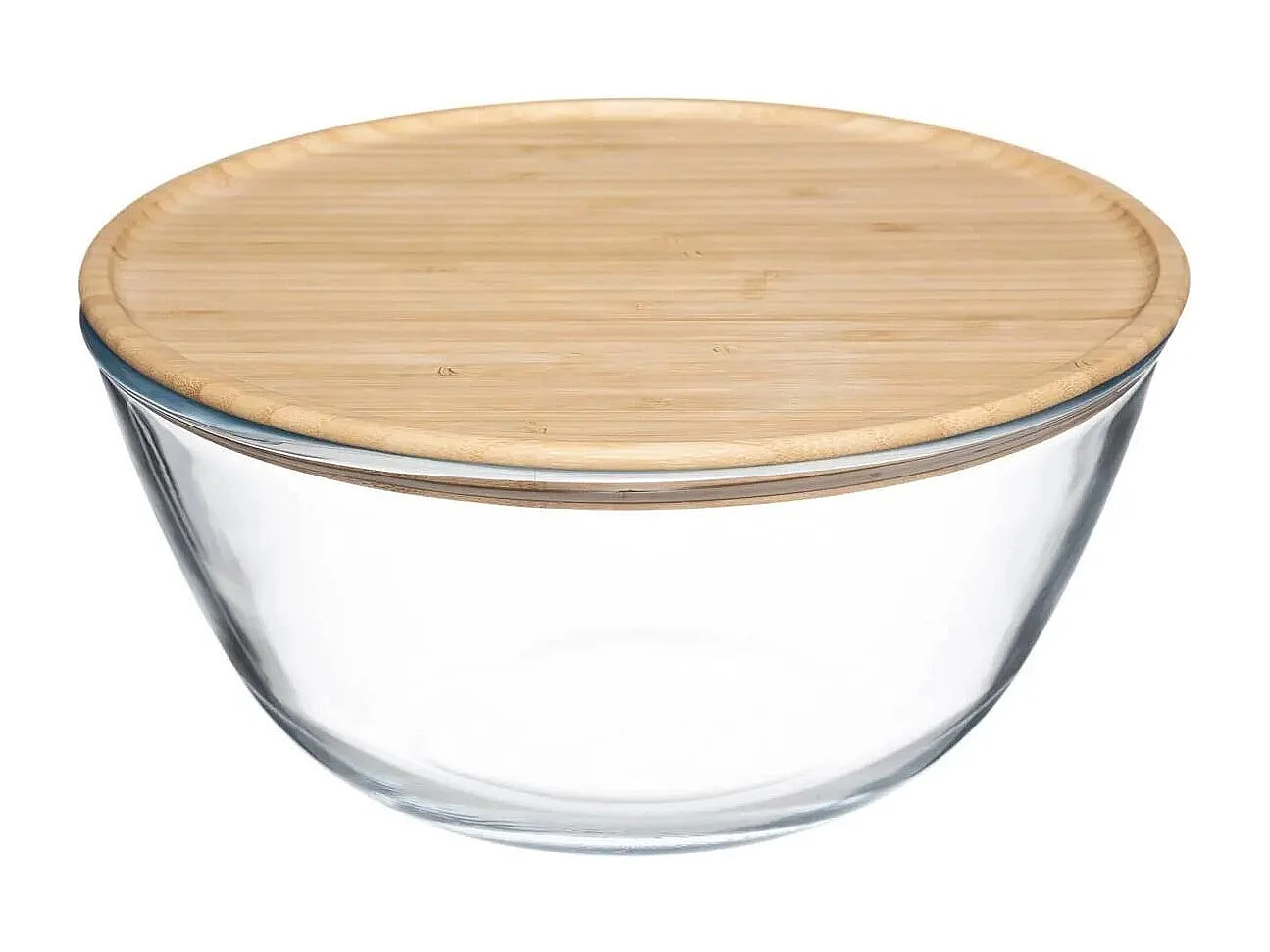Saladier & Couvercle "Bambou" 2,5L Transparent