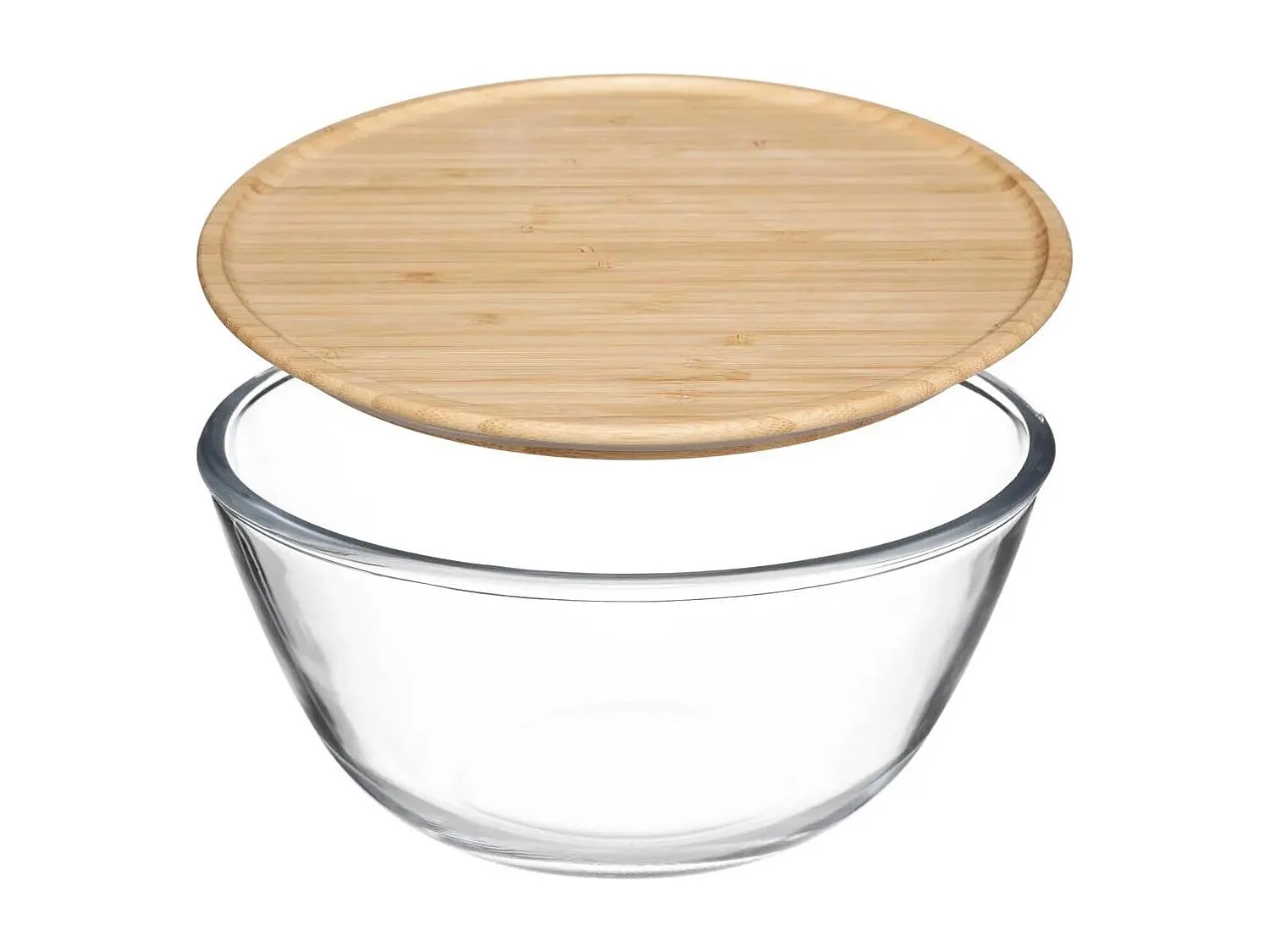 Saladier & Couvercle "Bambou" 2,5L Transparent