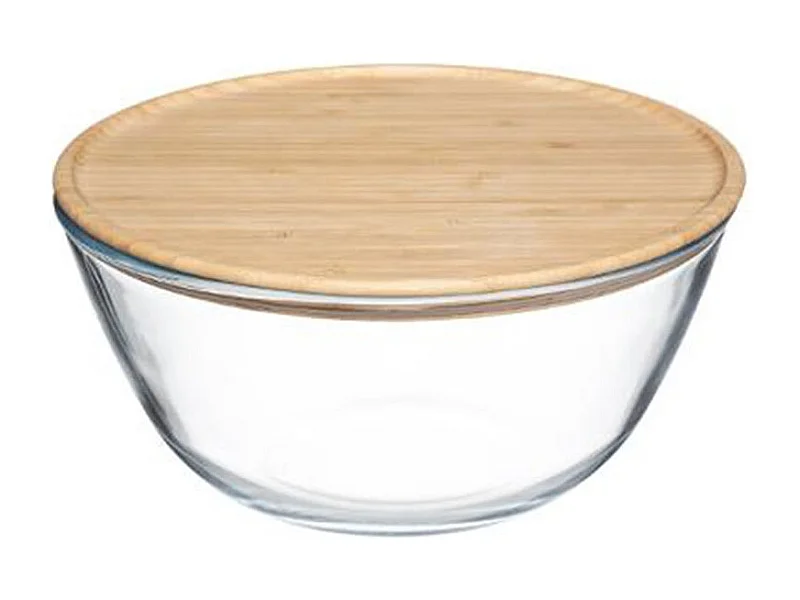 Saladier & Couvercle "Bambou" 2,5L Transparent