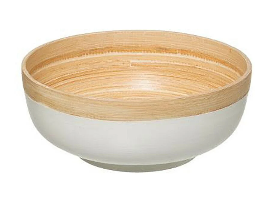 Saladier Rond Bambou "Modern" 20cm Blanc
