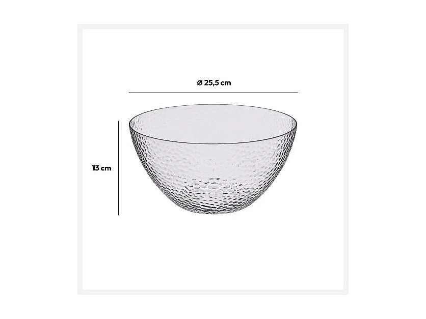 Saladier en Plastique "Martelé" 25cm Transparent