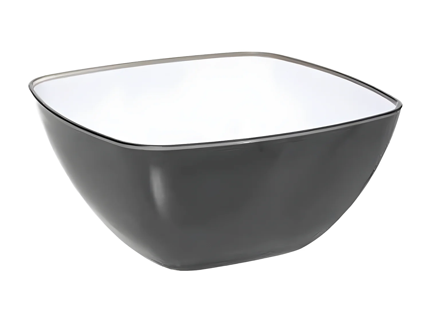 Saladier Carré Réutilisable "Square" 19cm Gris Charbon