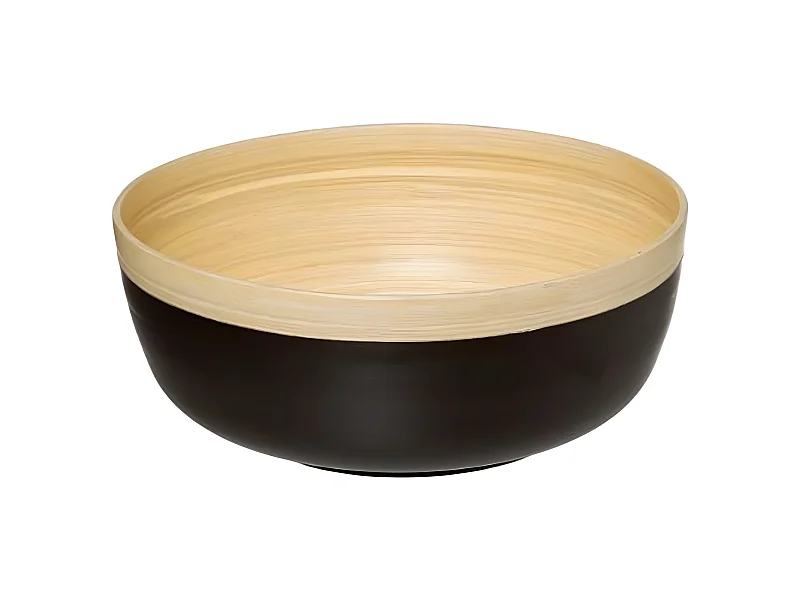 Saladier Rond Bambou "Modern" 30cm Charbon