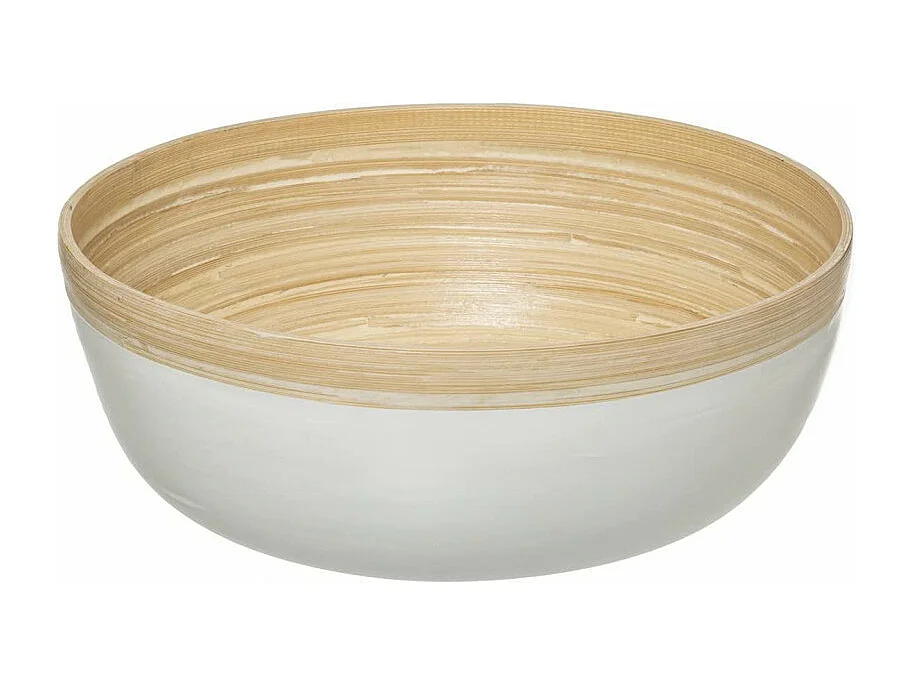 Saladier Rond Bambou "Modern" 30cm Blanc
