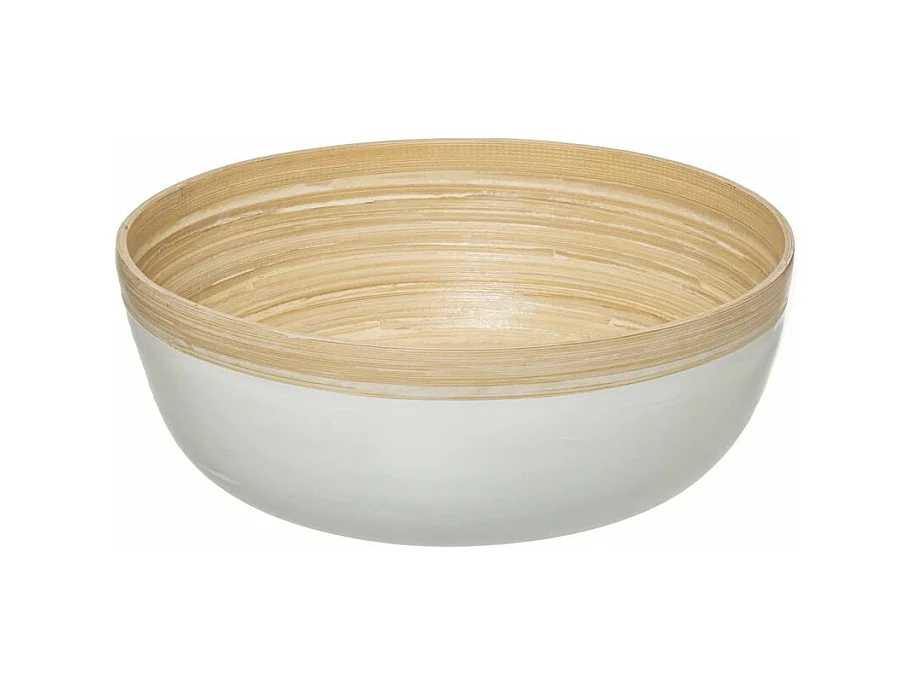 Saladier Rond Bambou "Modern" 30cm Blanc