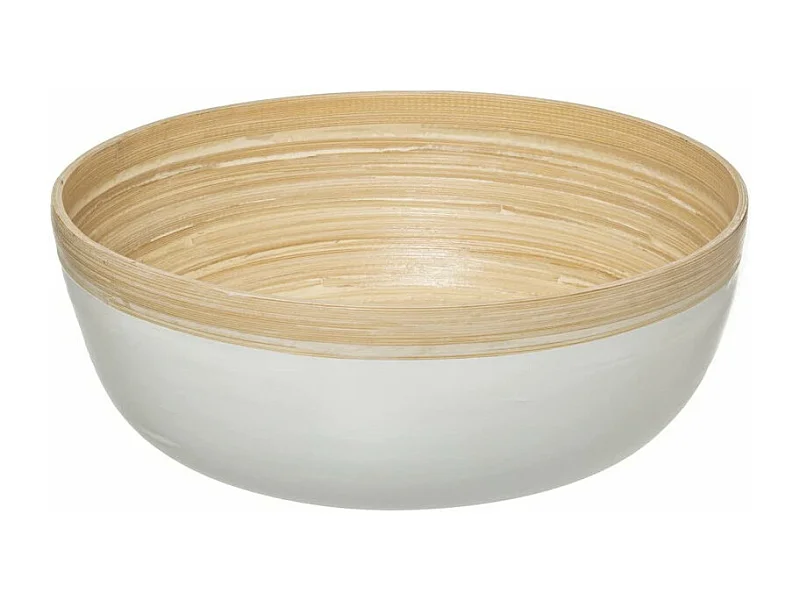 Saladier Rond Bambou "Modern" 30cm Blanc