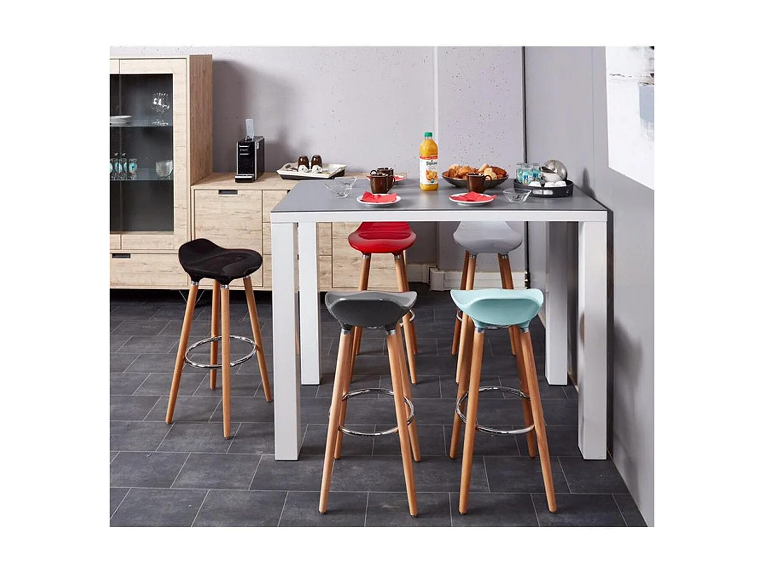 Tabouret de Bar Scandinave "Wadley" 81cm Bleu