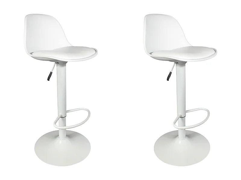 Tabouret De Bar Isak Blanc - Lot De 2 Blanc