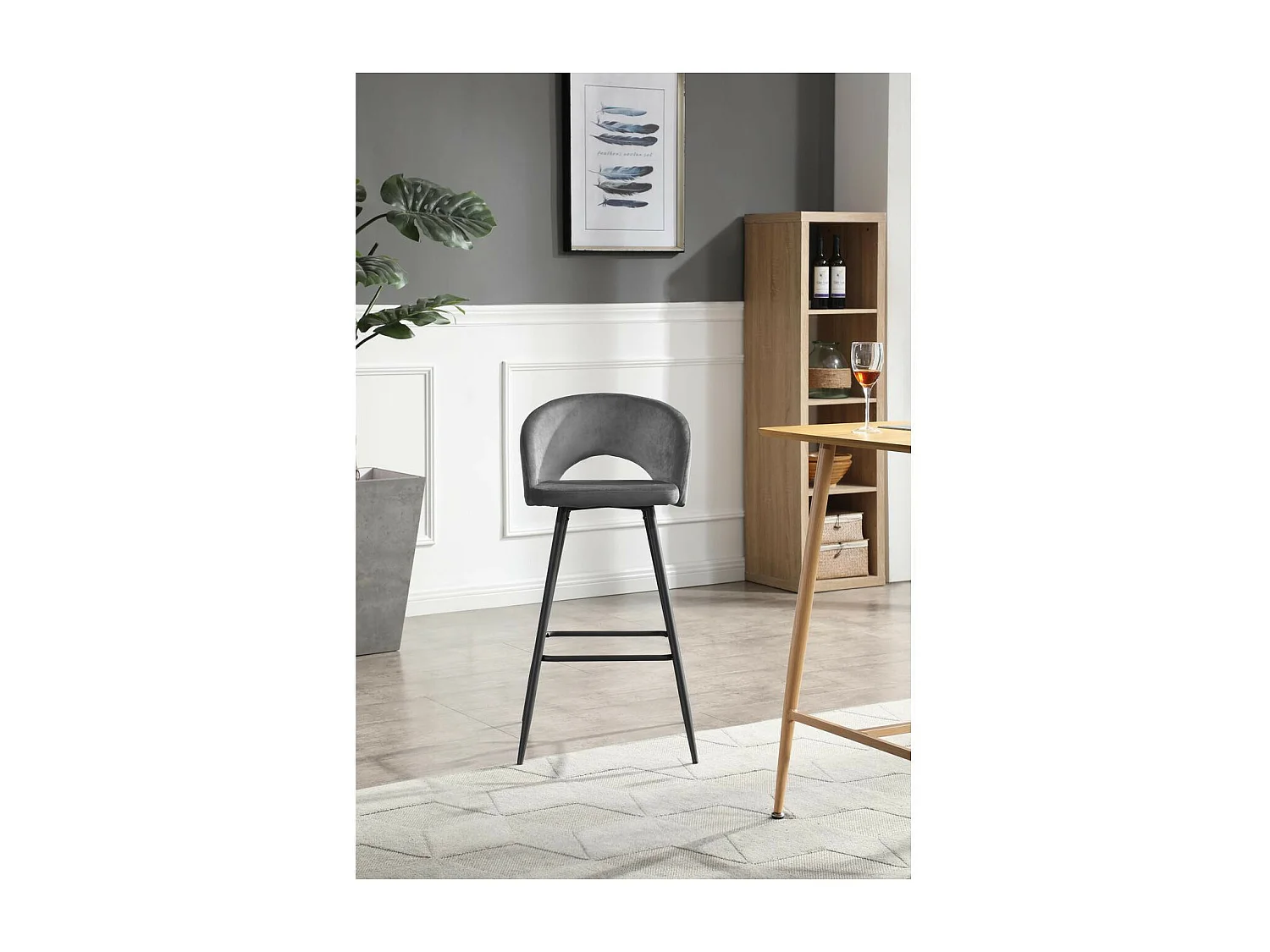 Lot de 2 Tabourets de Bar "Aniak" 98cm Anthracite