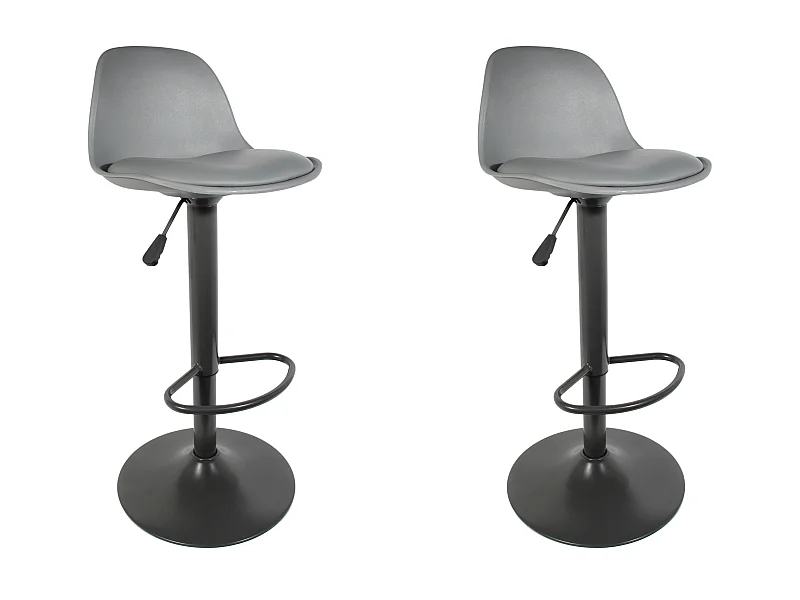Tabouret De Bar Isak Gris - Lot De 2 Gris