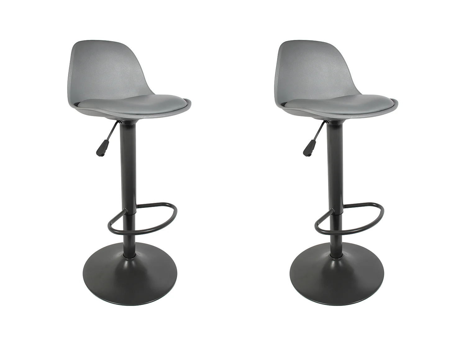 Tabouret De Bar Isak Gris - Lot De 2 Gris