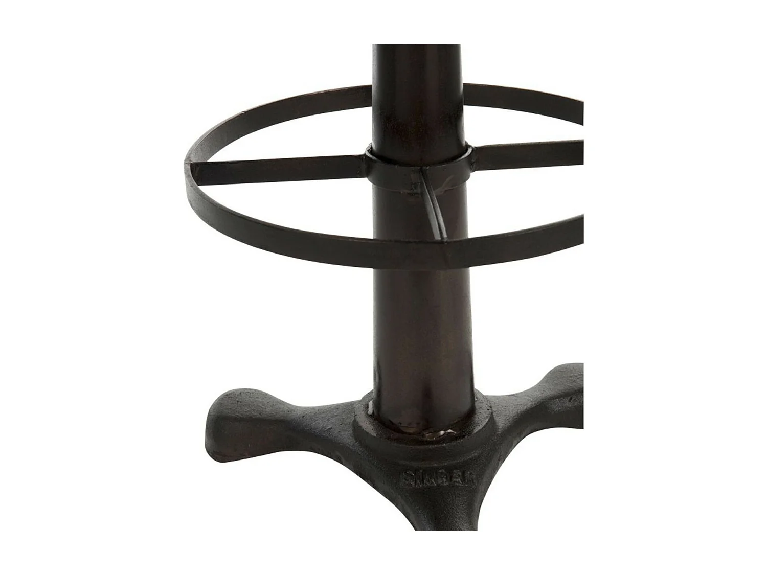 Tabouret Design Cuir & Métal "Molda" 80cm Marron