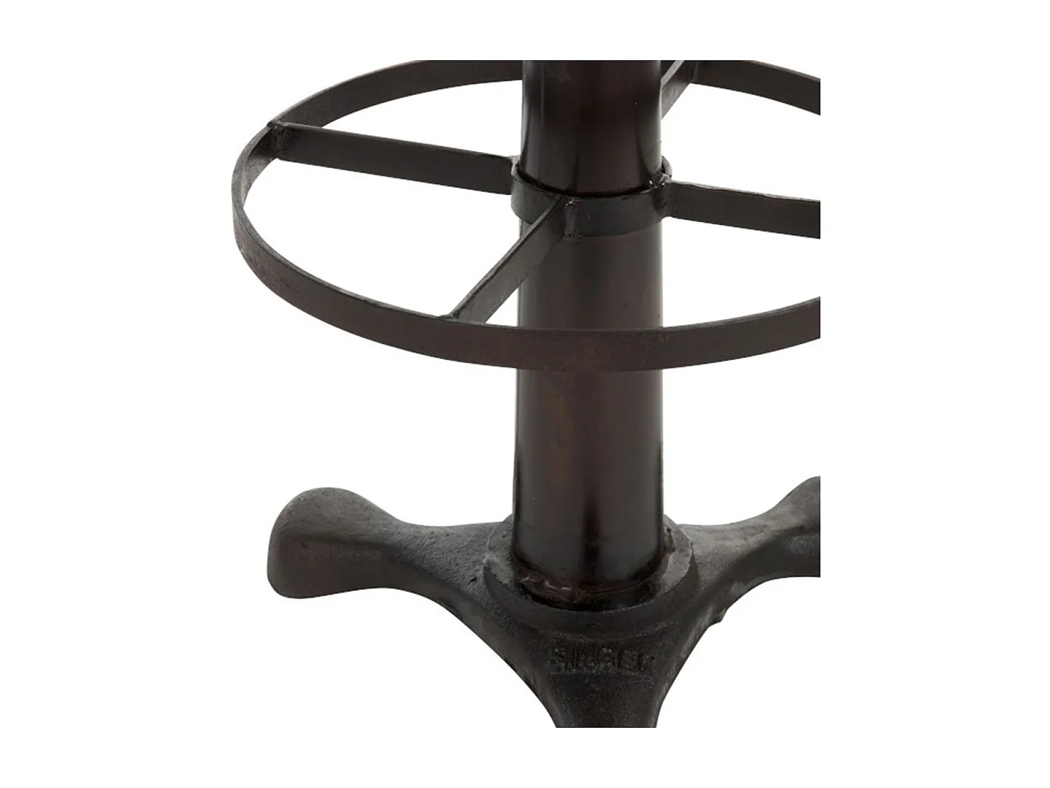 Tabouret Design Cuir & Métal "Molda" 79cm Noir