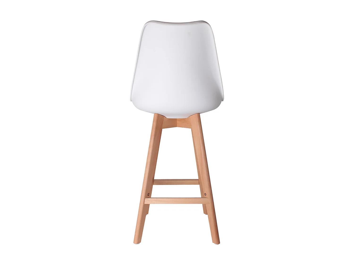 Chaise De Bar Blanche Pieds Bois - Lot De 2 Blanc