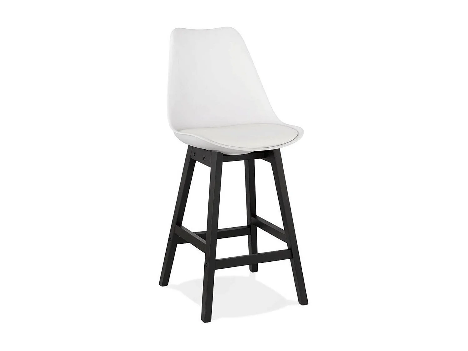 Tabouret de Bar Design "Cabelo" 102cm Blanc & Noir
