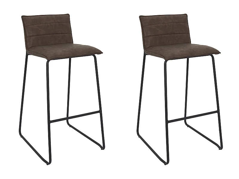 Chaise De Bar Warren Marron - Lot De 2