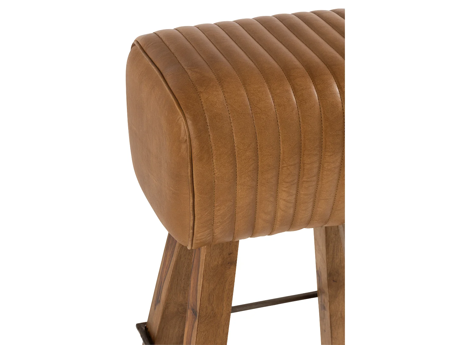 Xavier naturel camel lederen gymkruk zithoogte 75 cm