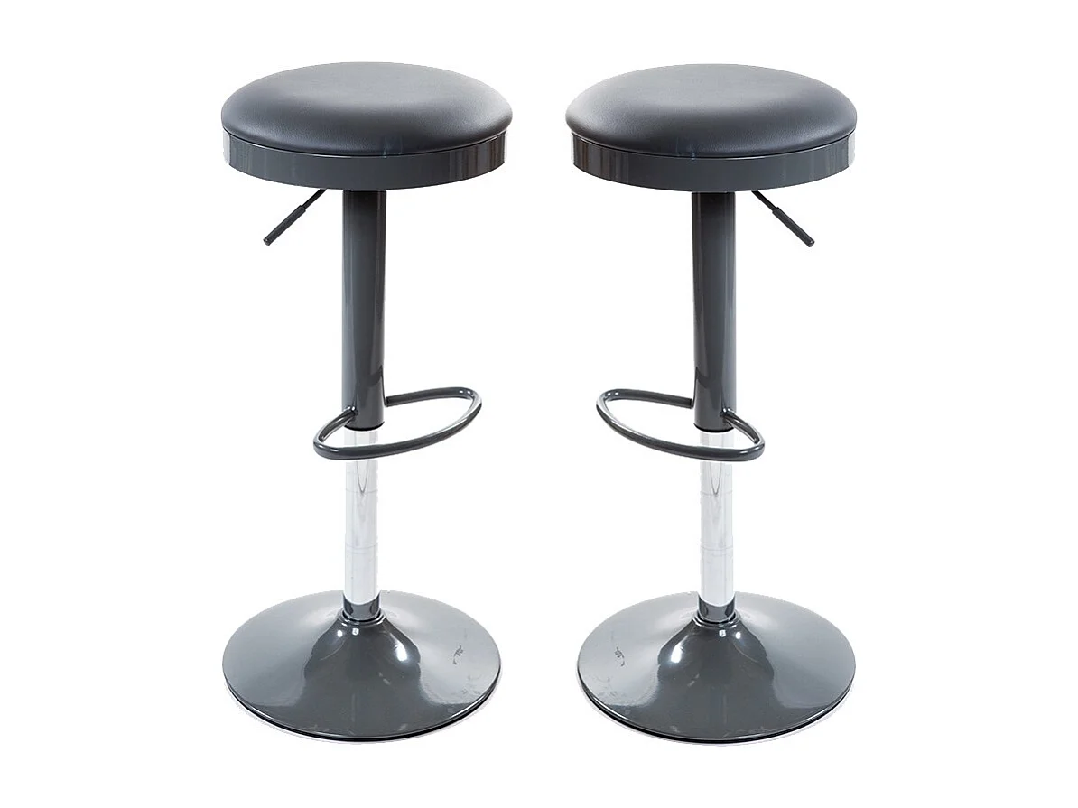 Lot de 2 Tabourets de Bar "Lelio" Gris