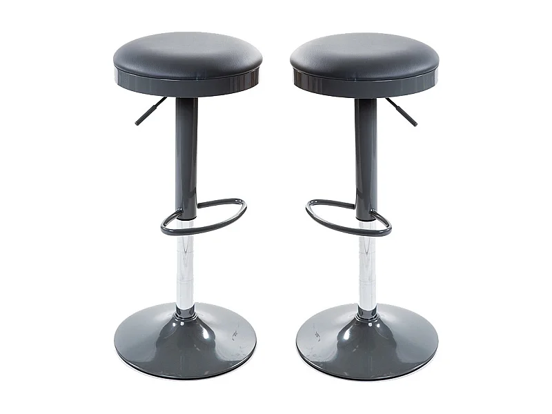 Lot de 2 Tabourets de Bar "Lelio" Gris