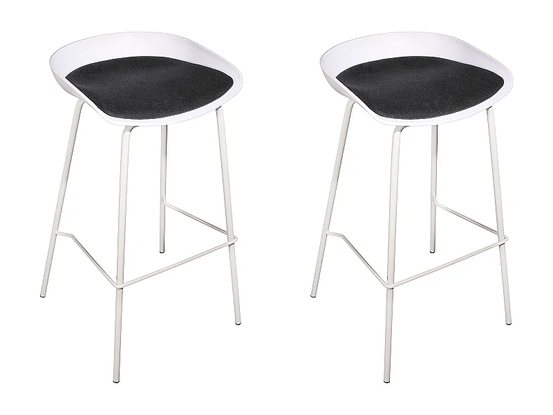 Tabouret De Bar Hella Blanc - Lot De 2