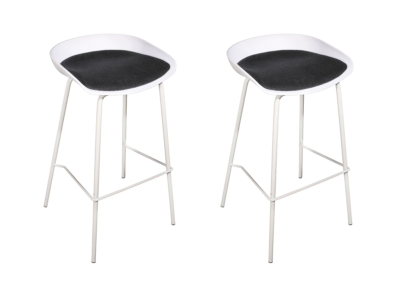 Tabouret De Bar Hella Blanc - Lot De 2