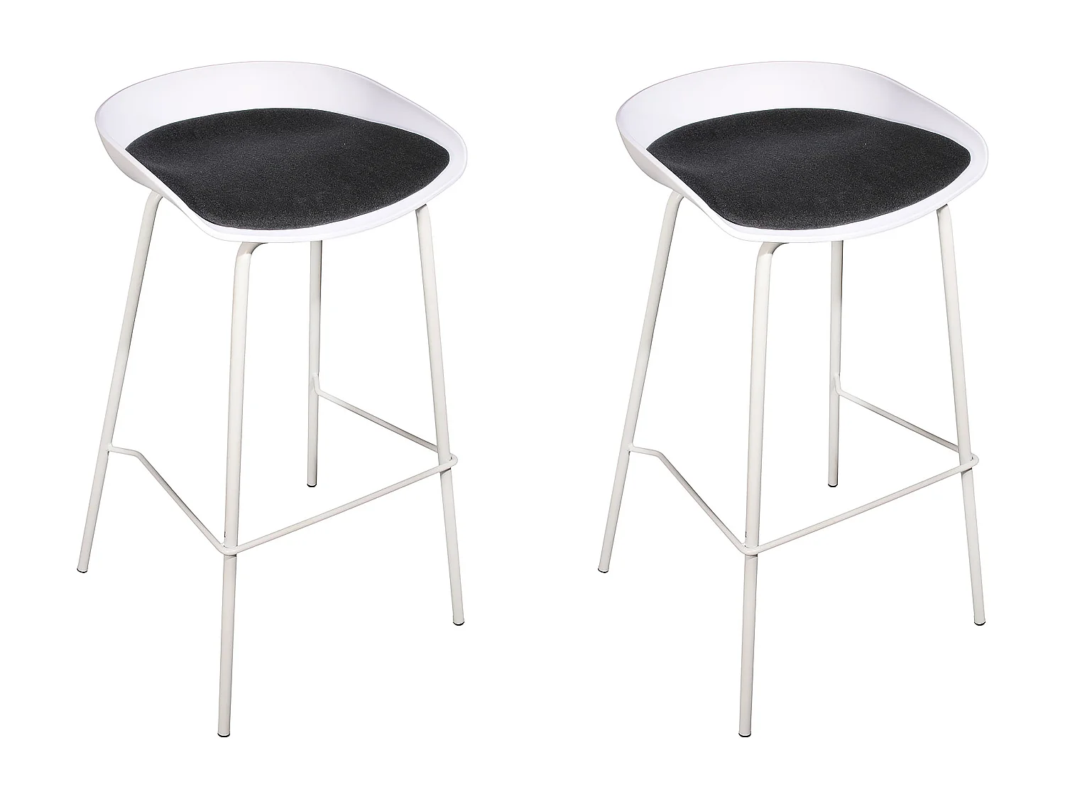 Tabouret De Bar Hella Blanc - Lot De 2