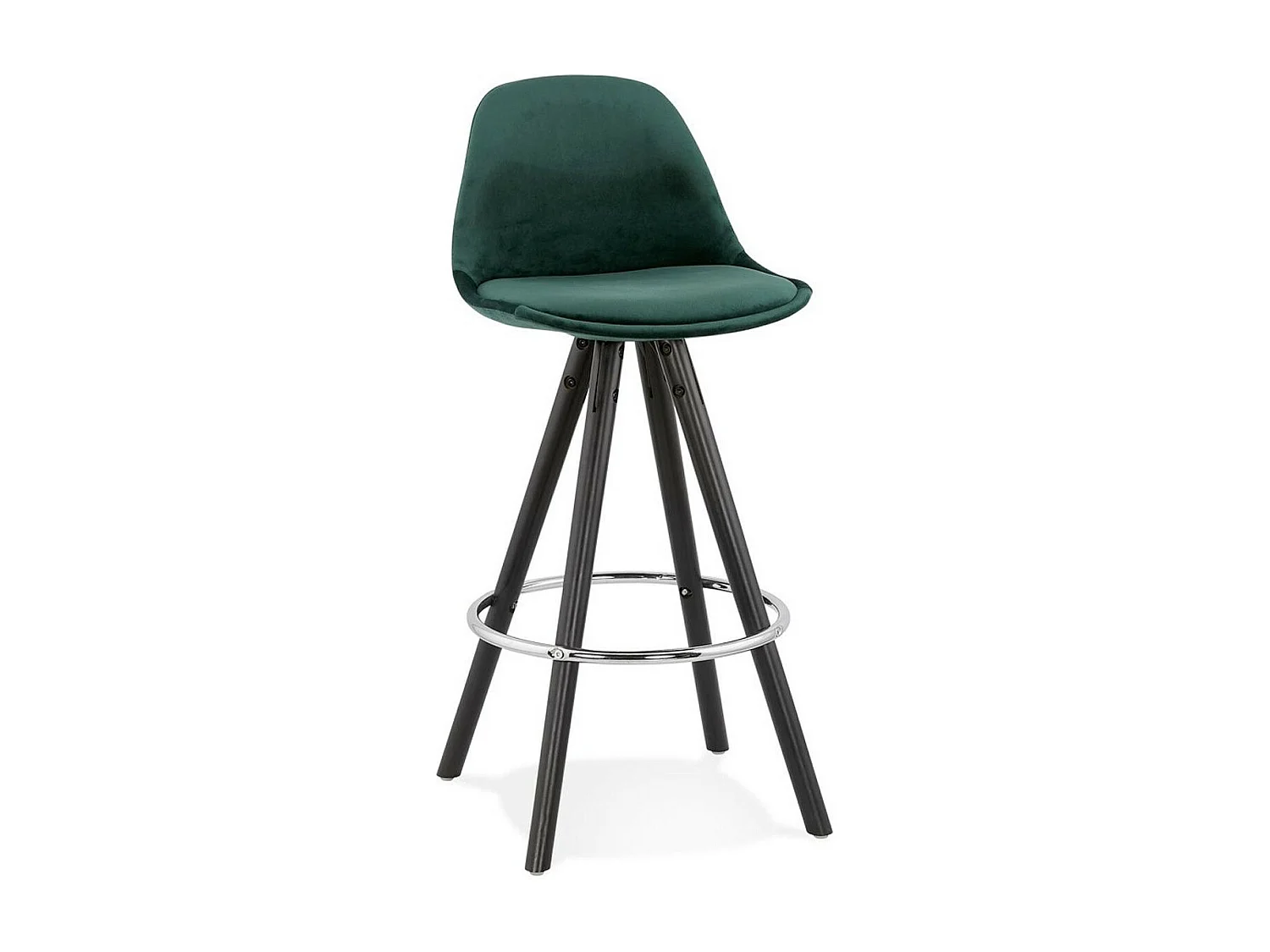 Tabouret de Bar Velours & Bois "Vinea" 87cm Vert