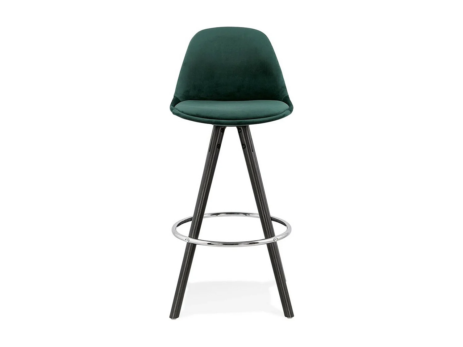 Tabouret de Bar Velours & Bois "Vinea" 87cm Vert