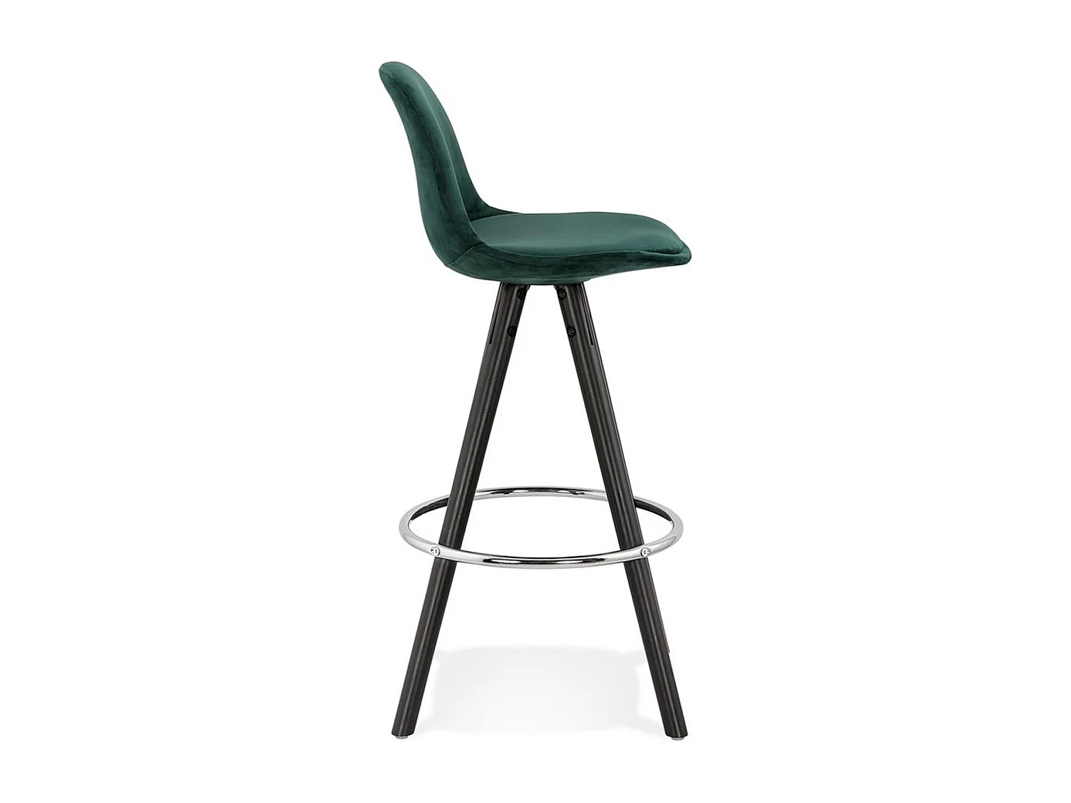 Tabouret de Bar Velours & Bois "Vinea" 87cm Vert
