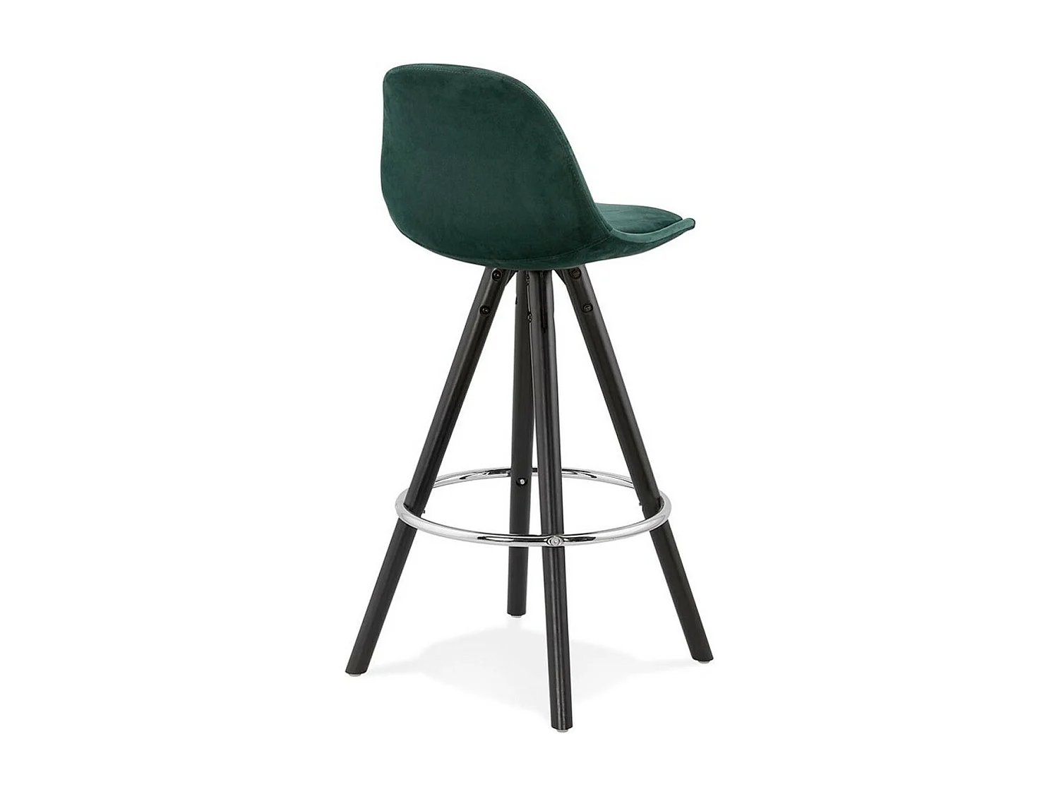Tabouret de Bar Velours & Bois "Vinea" 87cm Vert