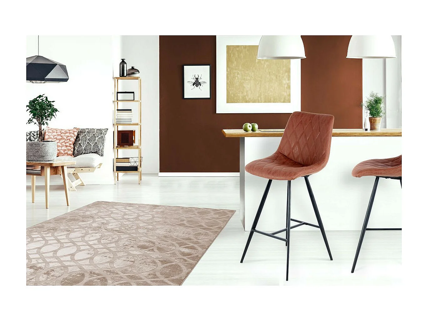 Lot de 2 Tabourets de Bar "Frances" 107cm Marron