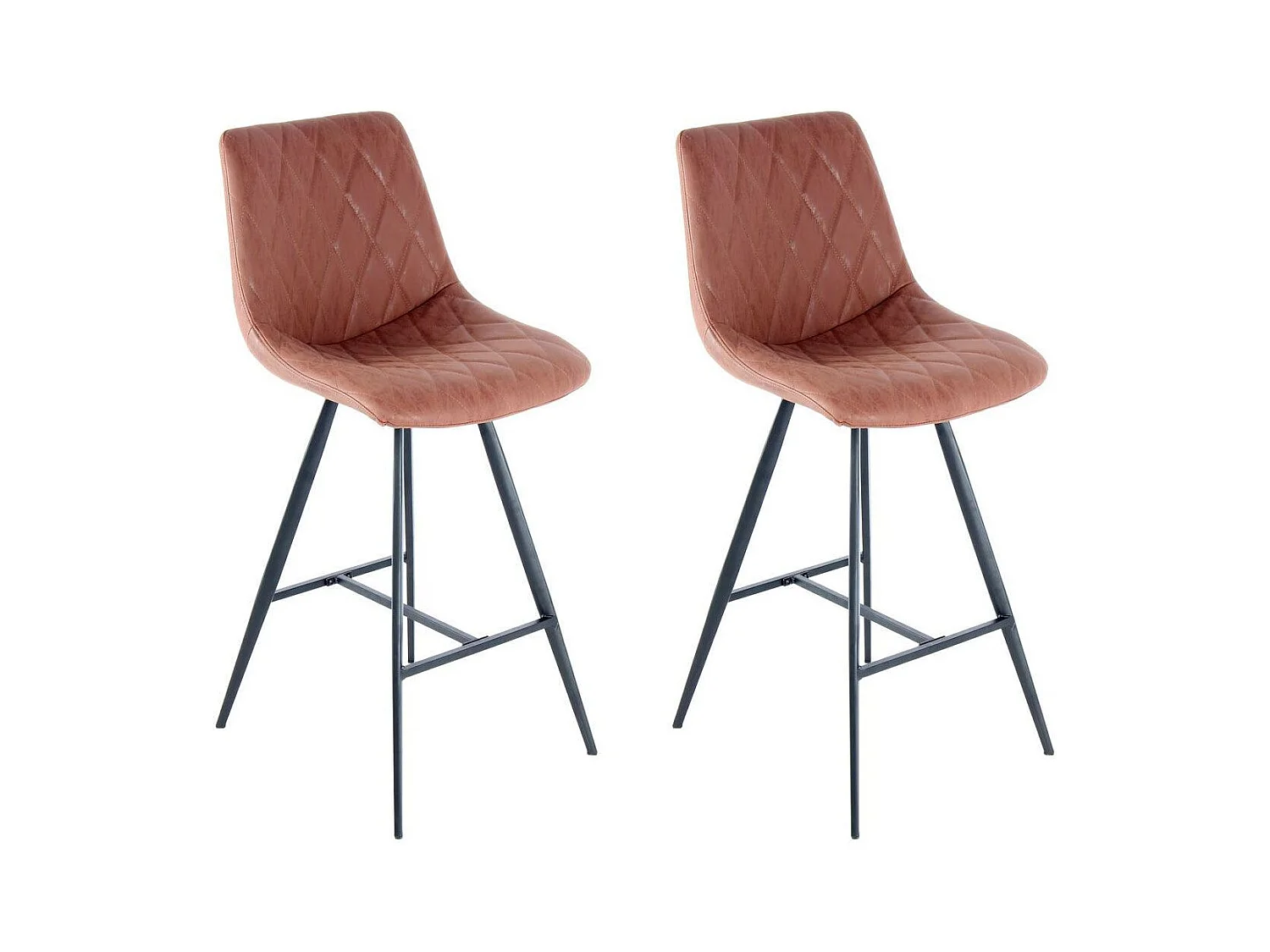 Lot de 2 Tabourets de Bar "Frances" 107cm Marron