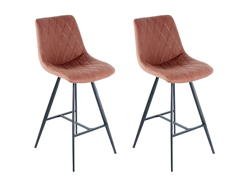 Lot de 2 Tabourets de Bar "Frances" 107cm Marron