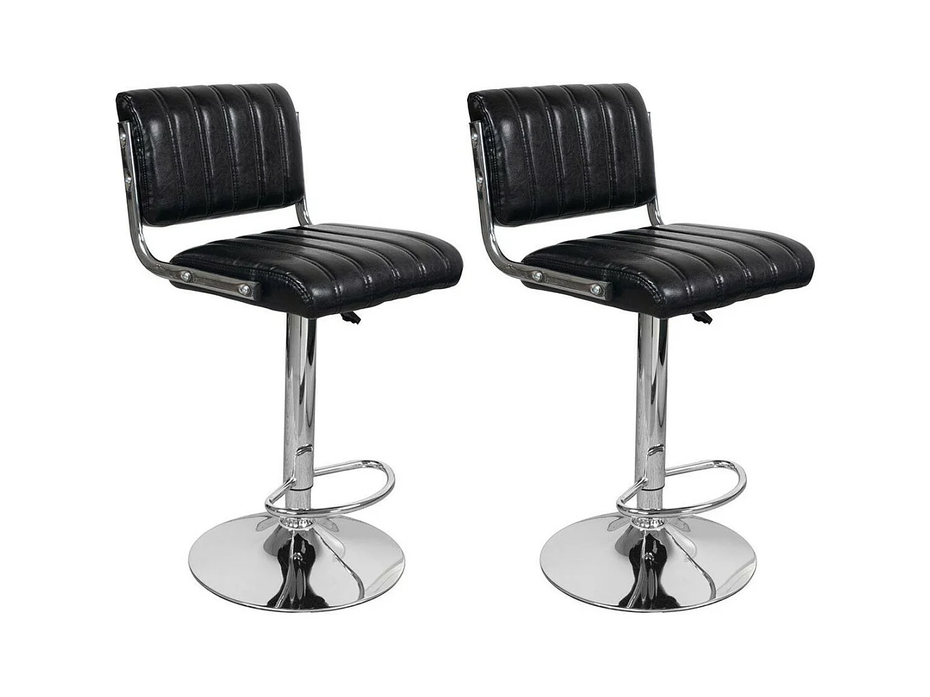 Lot de 2 Chaises de Bar "Midnight" 88-109cm Noir