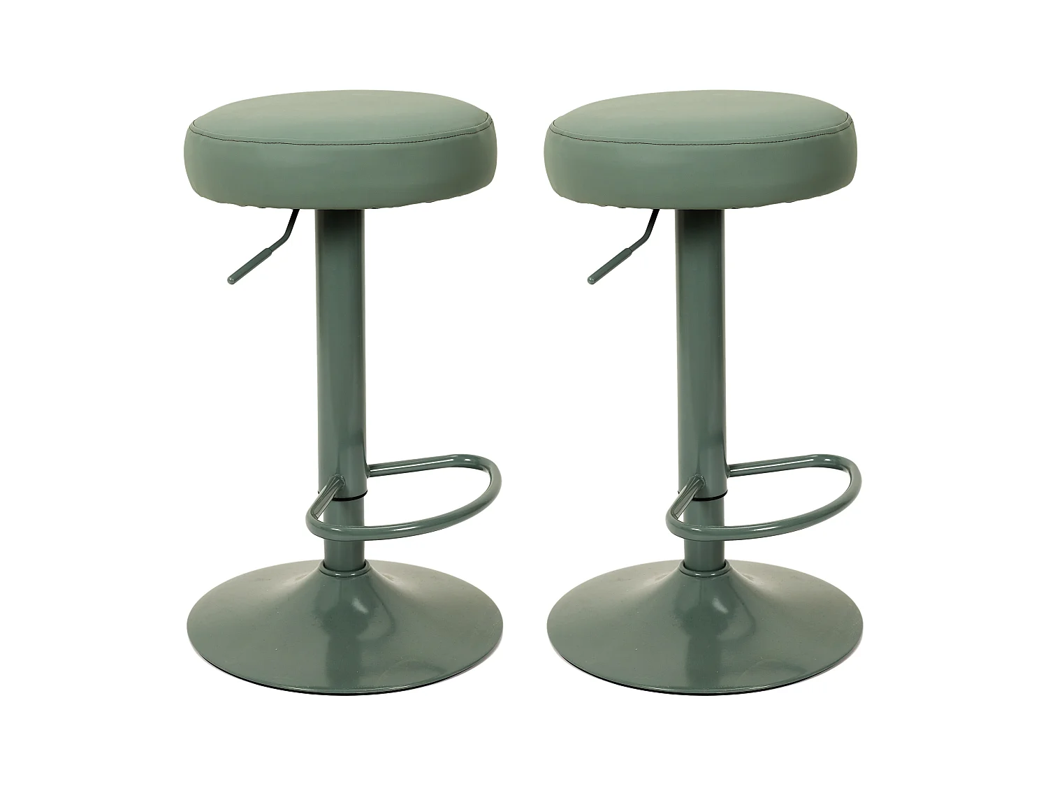 Tabouret De Bar Reglable Mumford Vert - Lot De 2 Vert