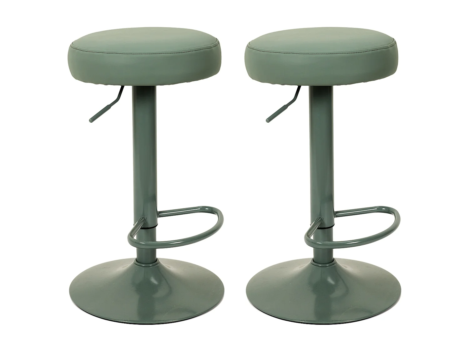 Tabouret De Bar Reglable Mumford Vert - Lot De 2 Vert
