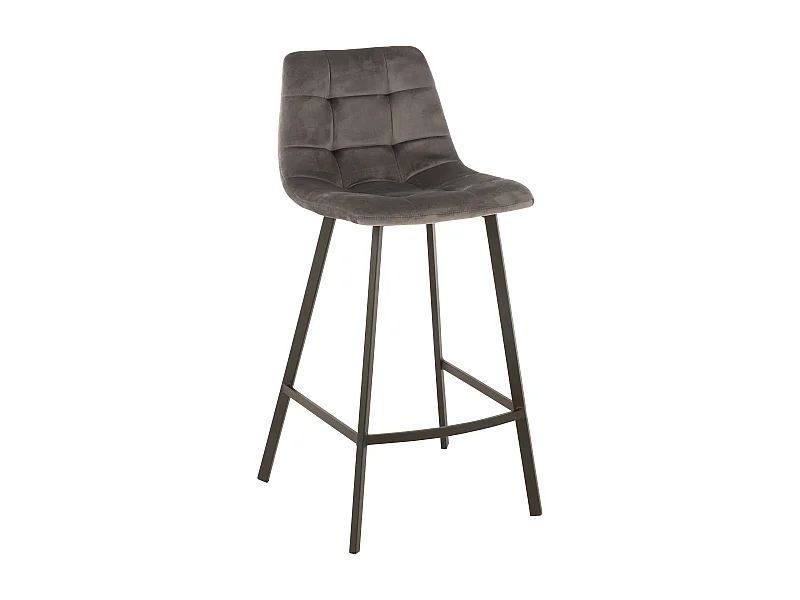 Silla de bar de metal gris Benji L 47 cm