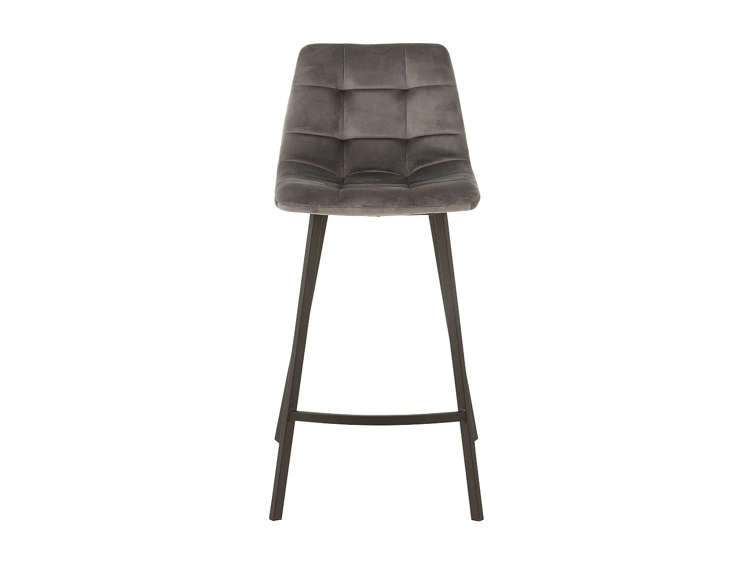 Silla de bar de metal gris Benji L 47 cm