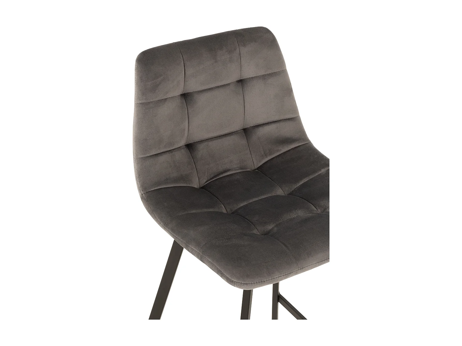 Silla de bar de metal gris Benji L 47 cm