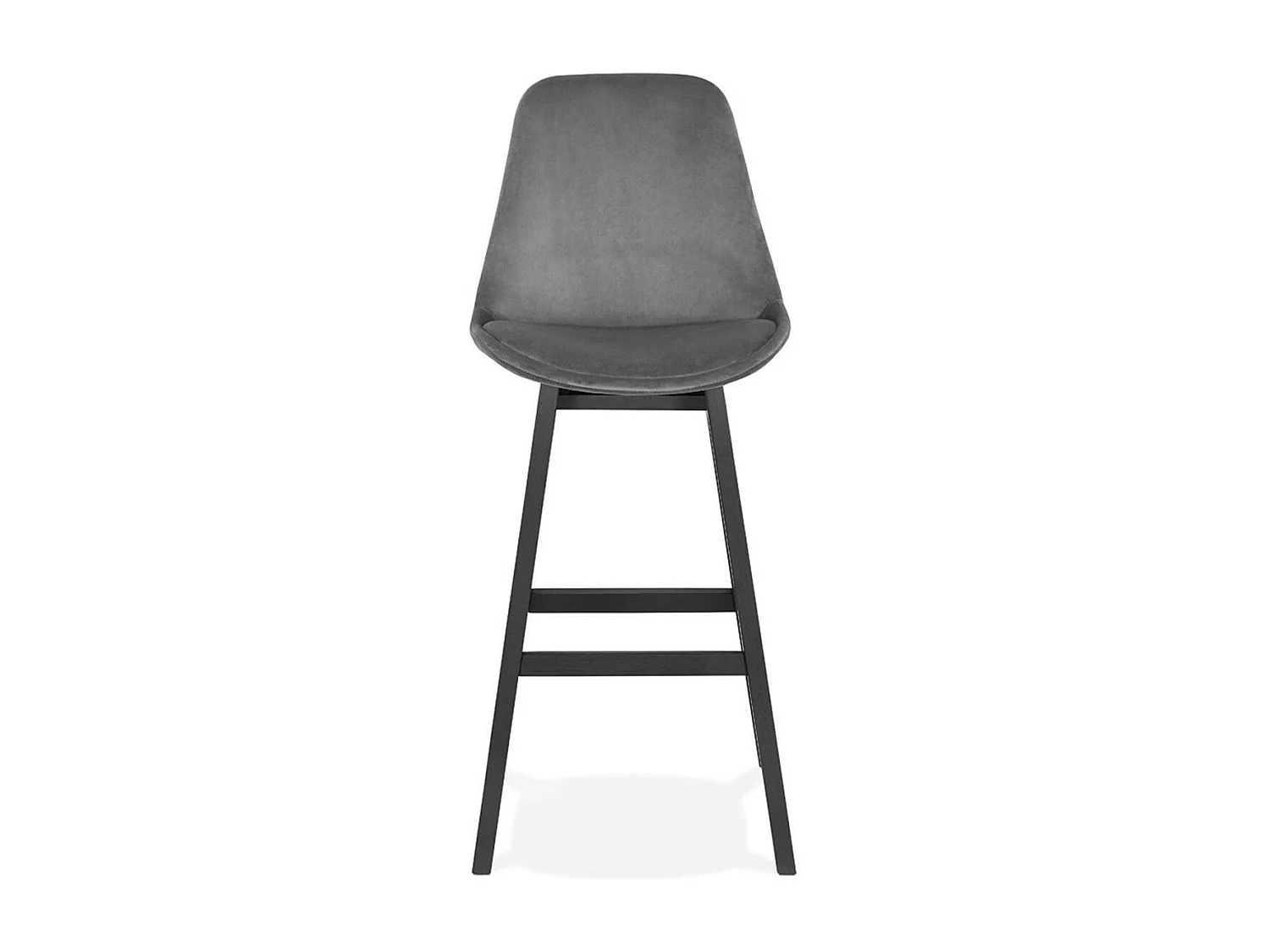 Tabouret de Bar en Velours "Vars" 113cm Gris & Noir