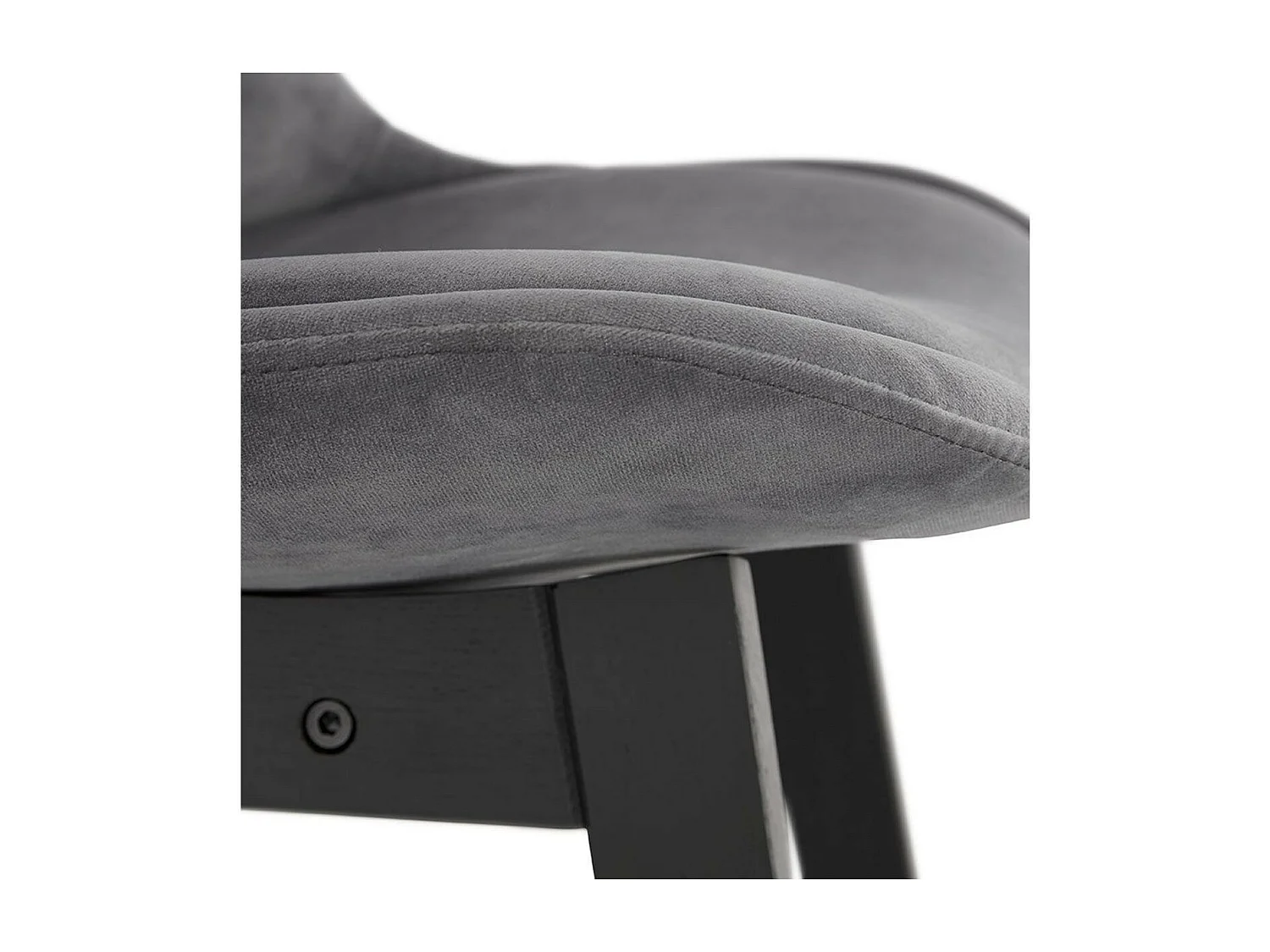 Tabouret de Bar en Velours "Vars" 113cm Gris & Noir