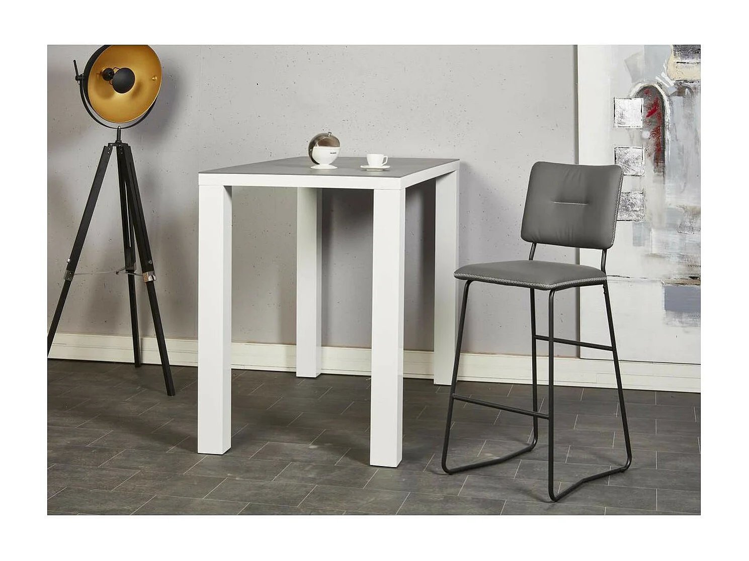 Lot de 2 Tabourets de Bar "Vina" 112cm Gris