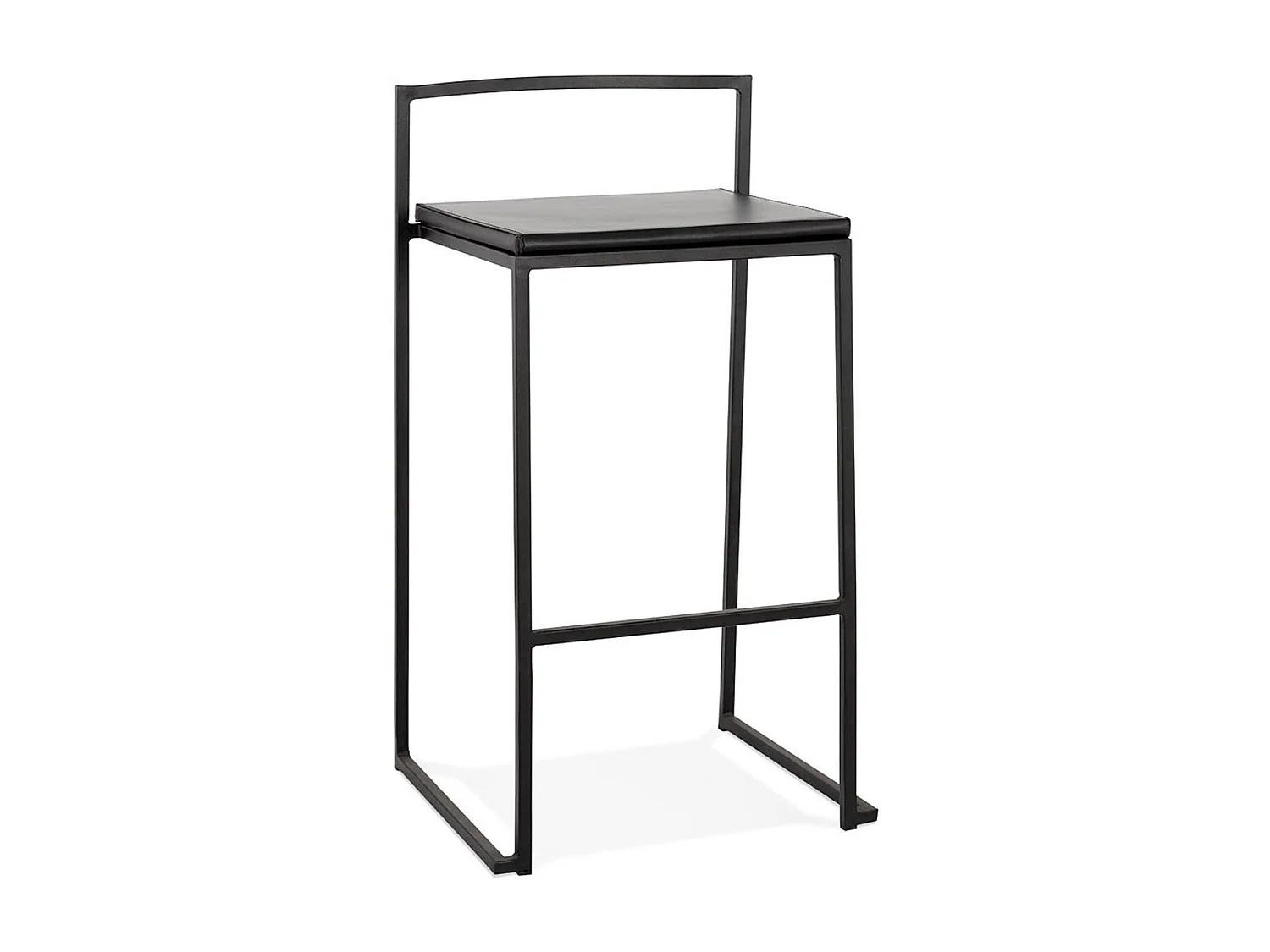 Tabouret de Bar Design Industriel "Line" 76cm Noir