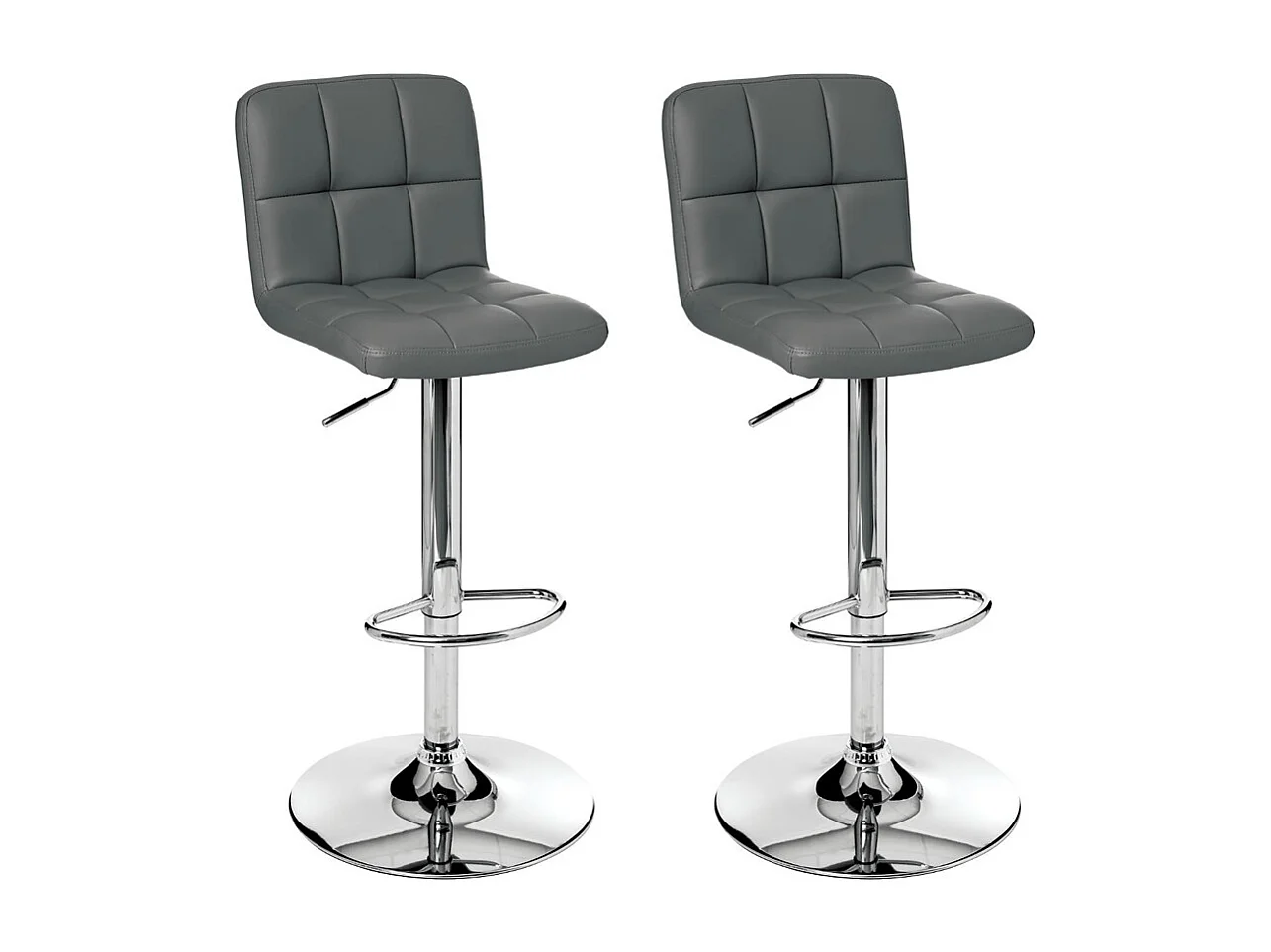 Lot de 2 Tabourets de Bar "Delek" 89cm Gris