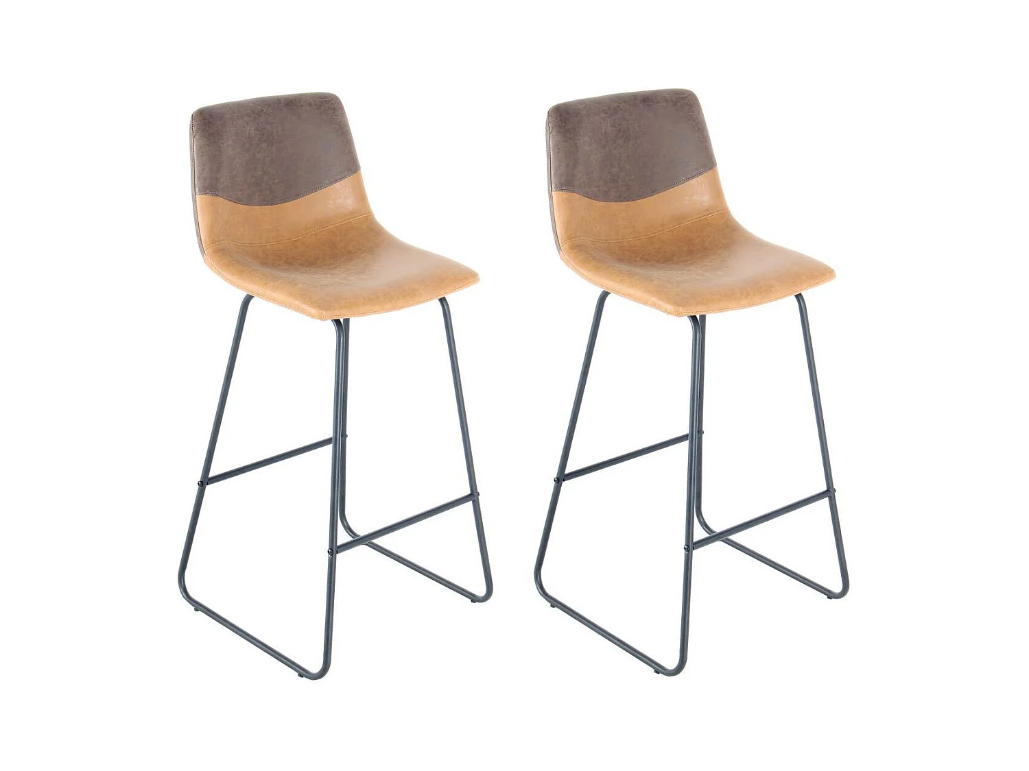 Lot de 2 Tabourets de Bar "Kylie" 103cm Marron & Noir