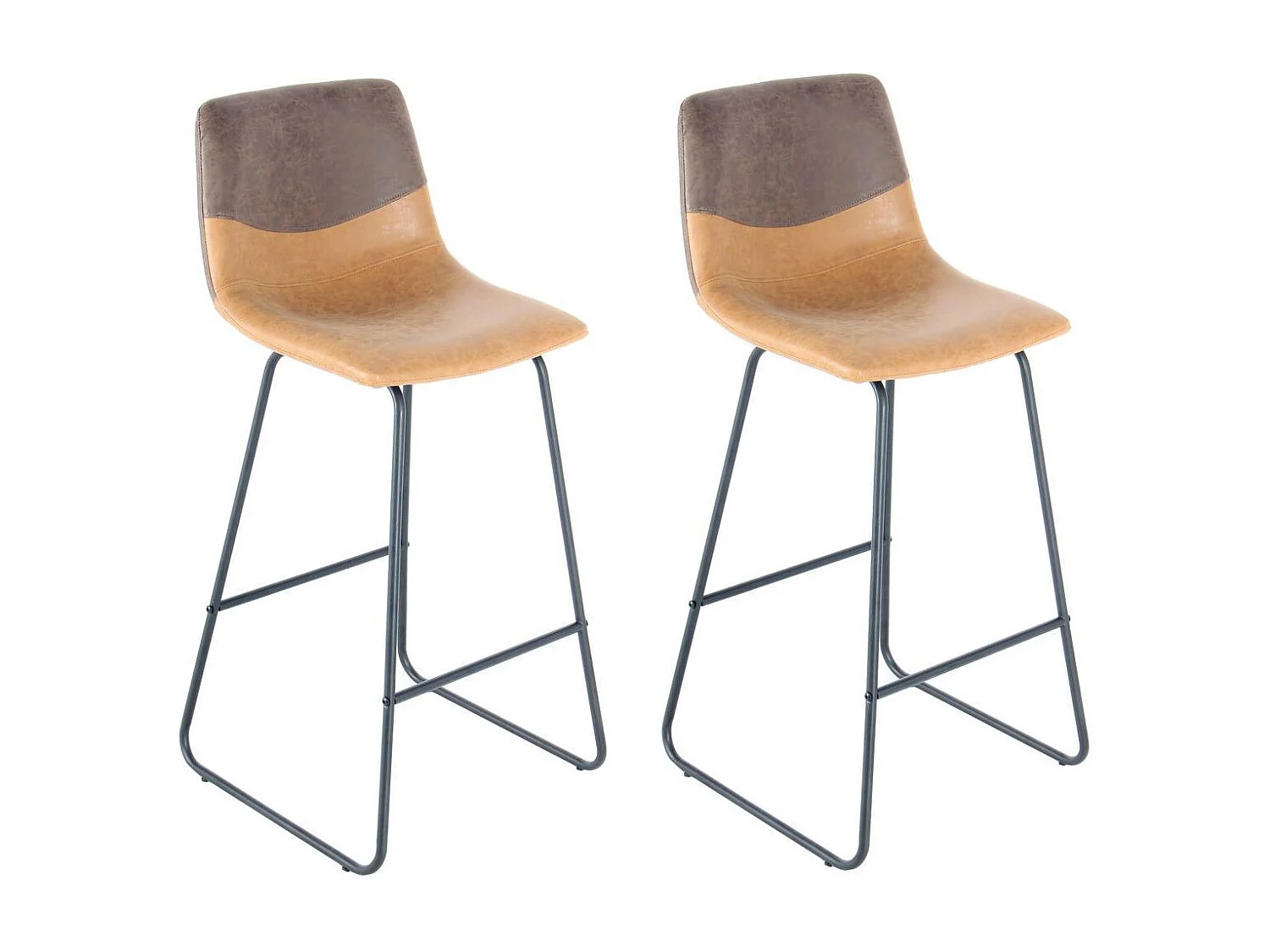 Lot de 2 Tabourets de Bar "Kylie" 103cm Marron & Noir